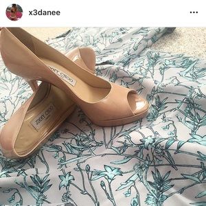 36 Jimmy Choo Nude Peep Toe Pump